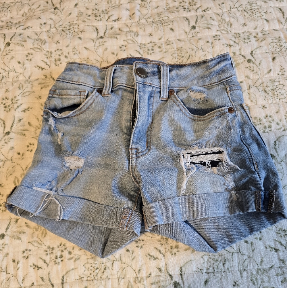Aeropostale Light Blue Distressed Jean Shorts